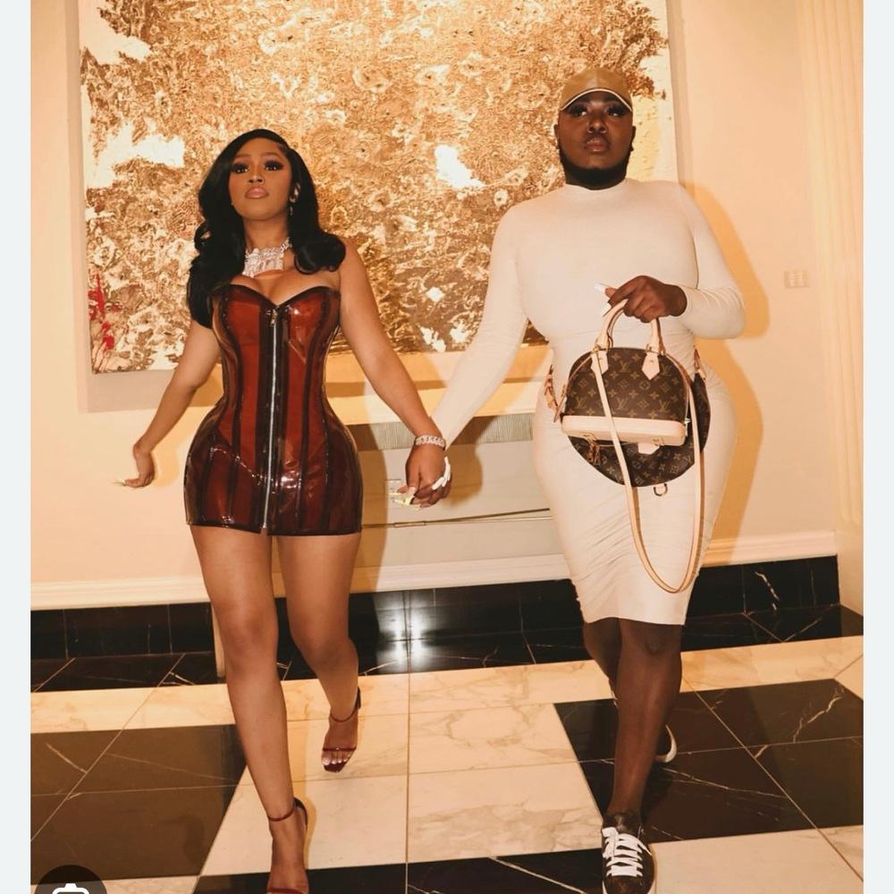 Chic Brown Leather Zipper Dress